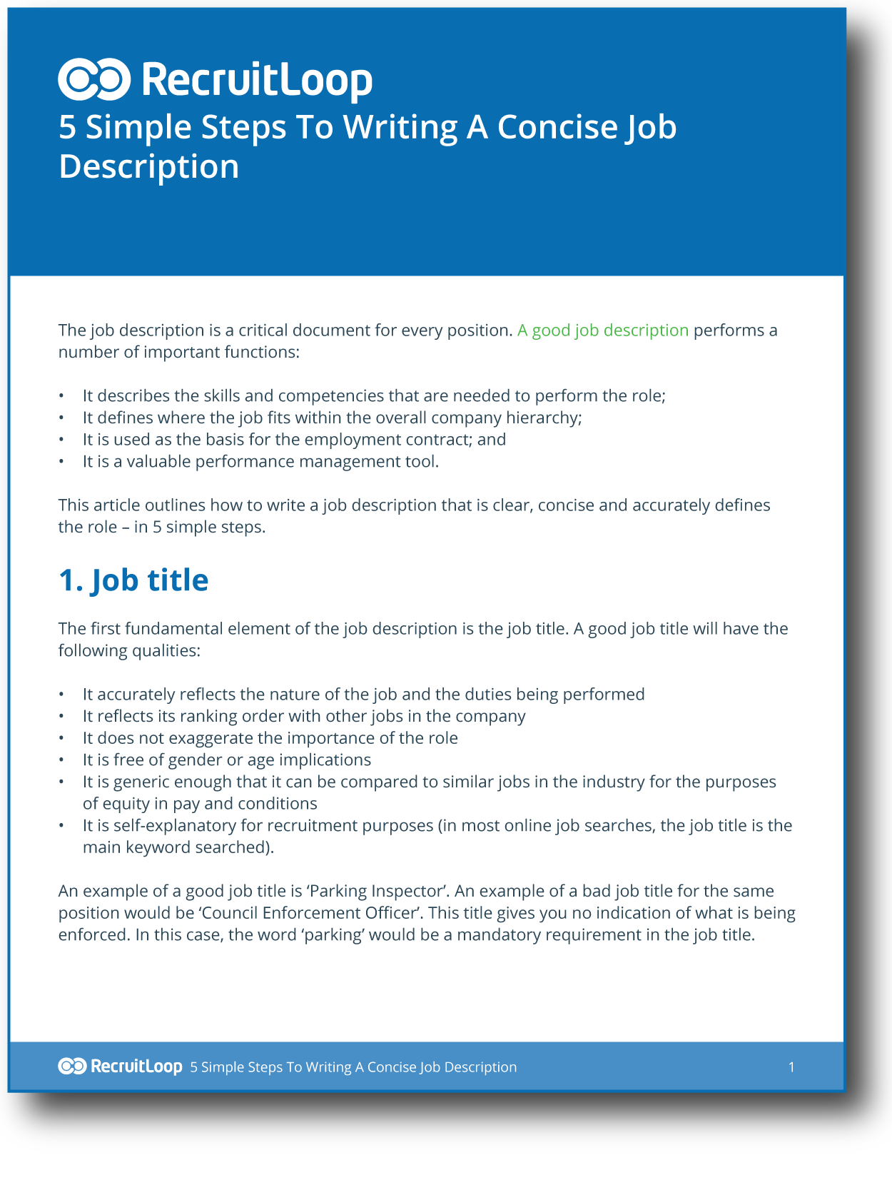 How to write a job specification